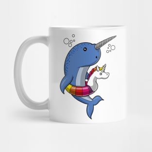 Narwhal Fish Riding Unicorn Float Mug